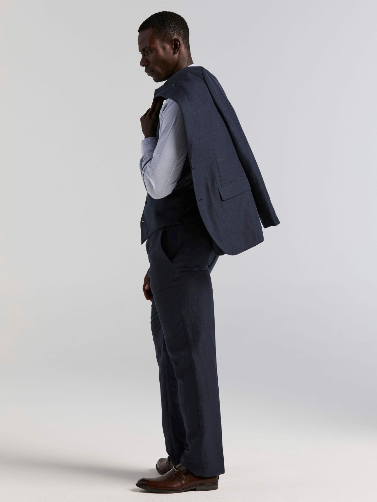 Perry Ellis Linen Blend Herringbone Suit Pant