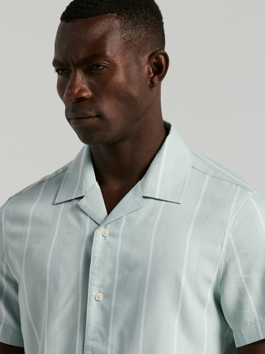 Perry Ellis EcoVeroâ„¢ Striped Camp Collar Shirt