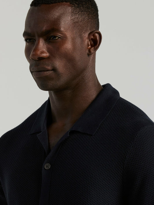 Perry Ellis Short Sleeve Button Front Sweater