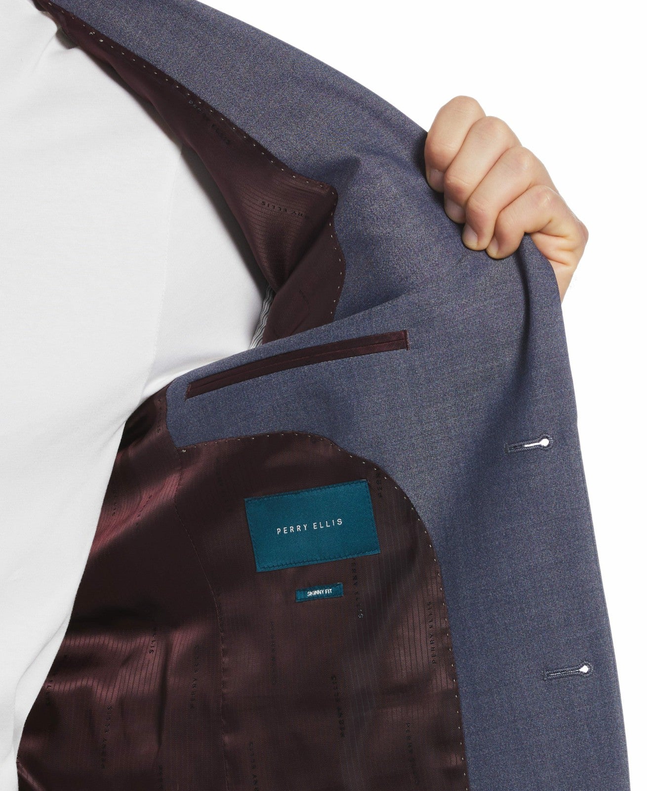 Perry Ellis Skinny Fit Notch Lapel Iridescent Suit Jacket