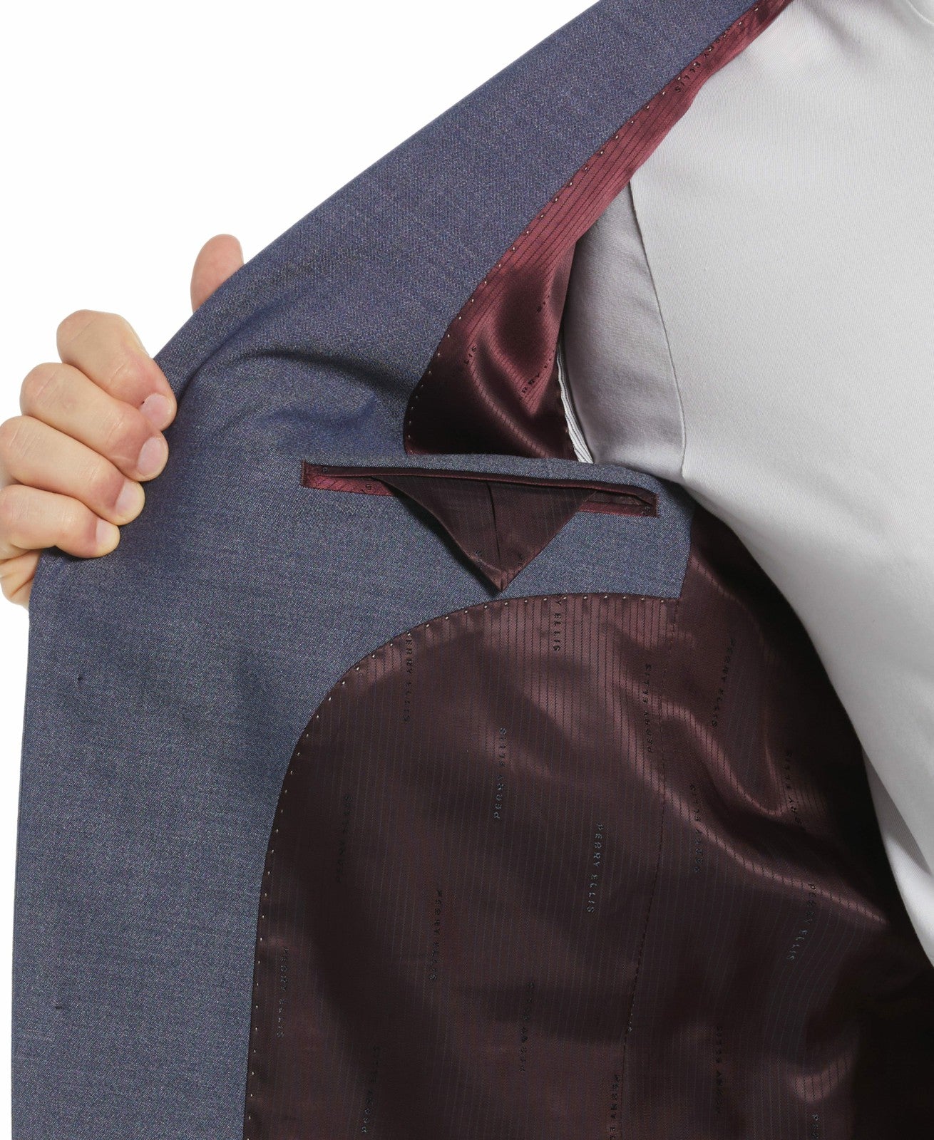 Perry Ellis Skinny Fit Notch Lapel Iridescent Suit Jacket