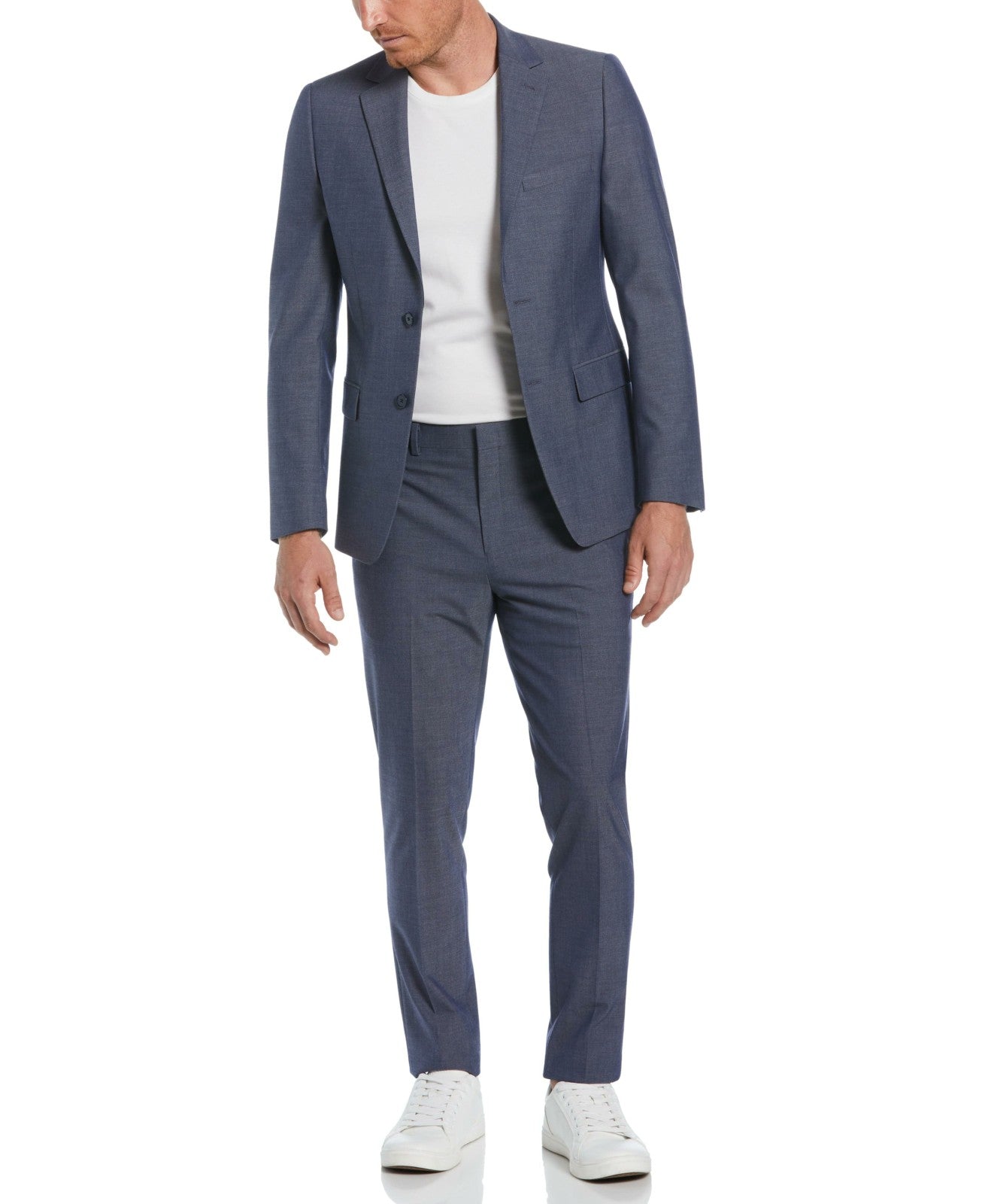 Perry Ellis Skinny Fit Notch Lapel Iridescent Suit Jacket