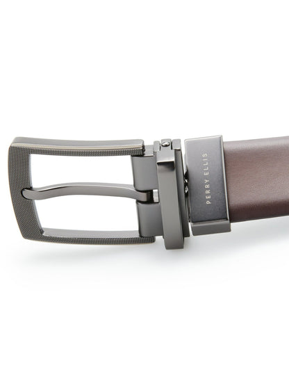 Perry Ellis Cabernet Leather Reversible Belt