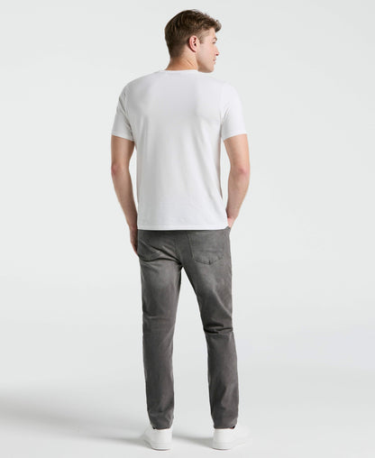 Perry Ellis Men's Slim Fit Light Wash Grey Denim Pants