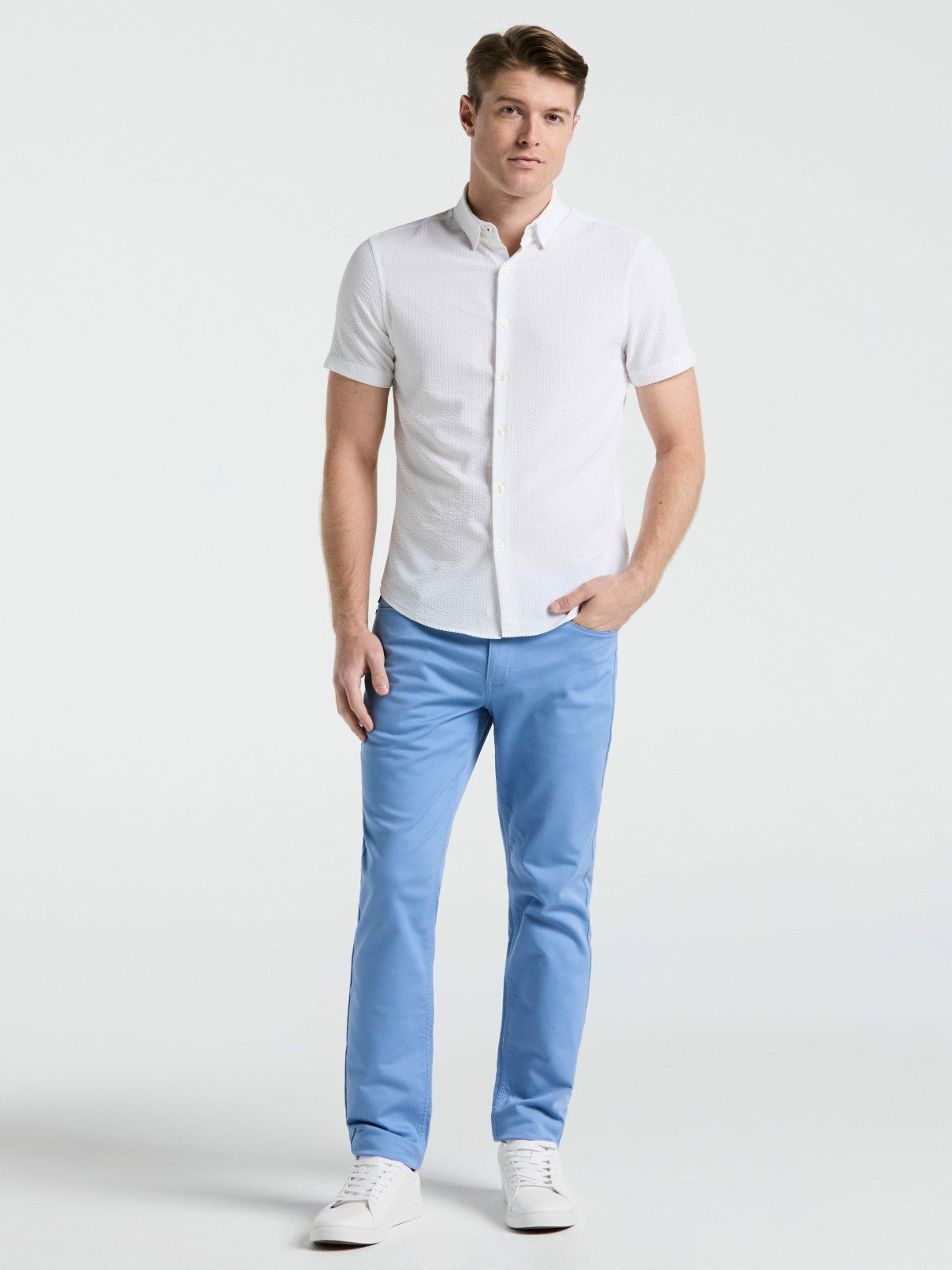 Perry Ellis Stretch Seersucker Slim Fit Shirt