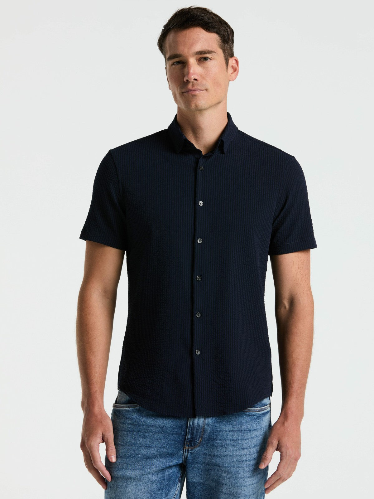 Perry Ellis Stretch Seersucker Slim Fit Shirt