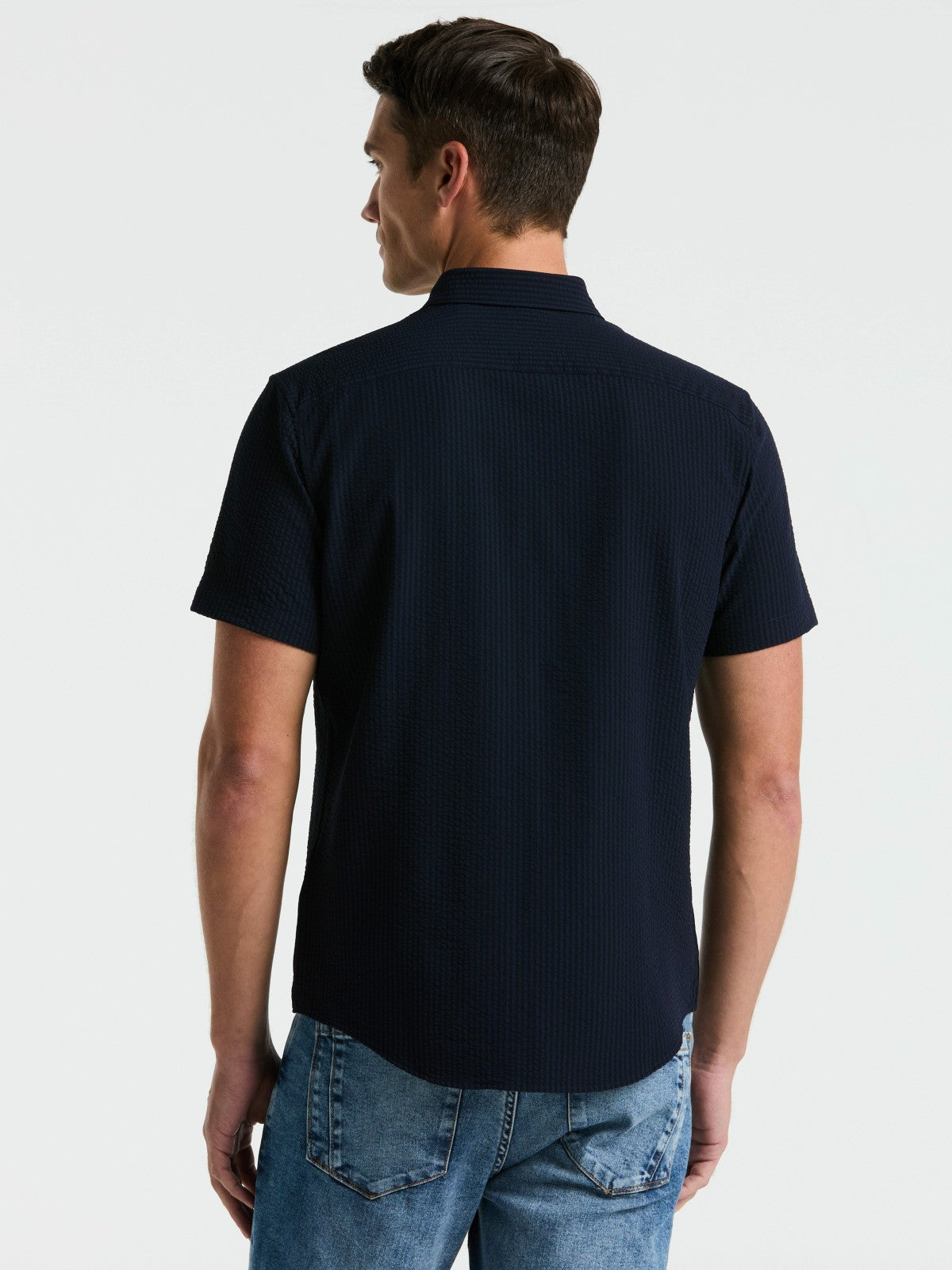 Perry Ellis Stretch Seersucker Slim Fit Shirt