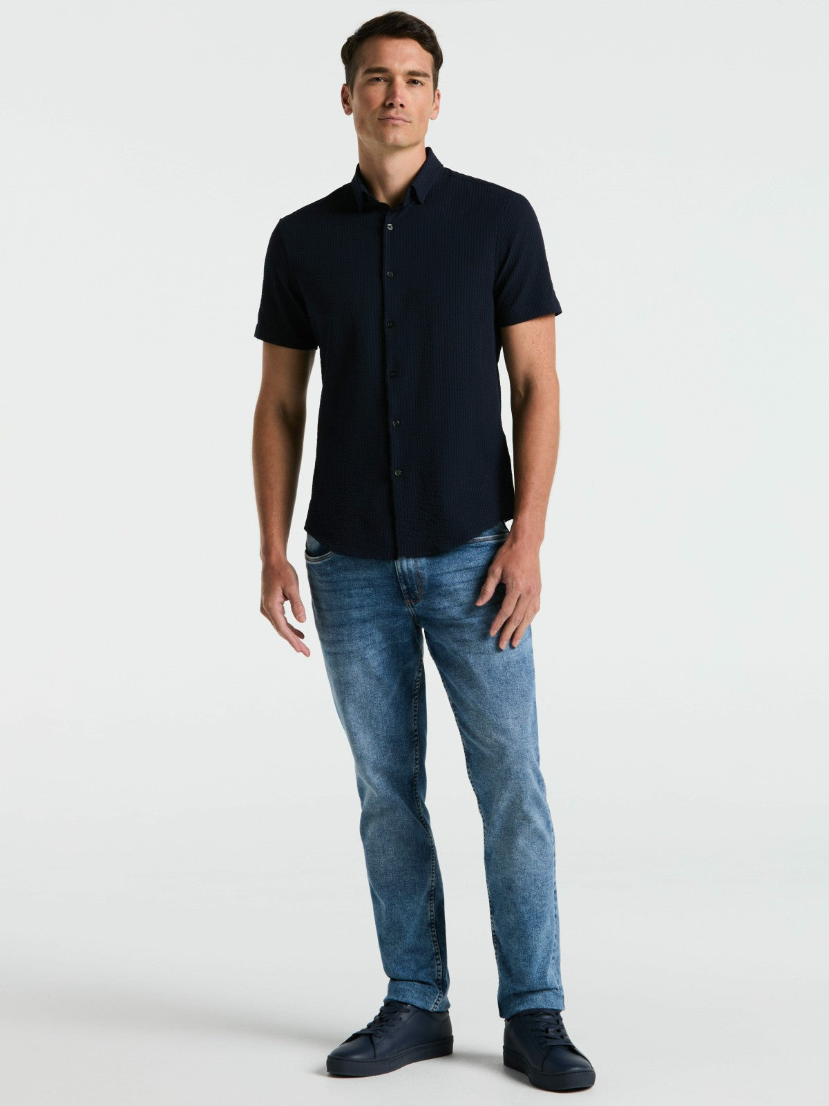 Perry Ellis Stretch Seersucker Slim Fit Shirt