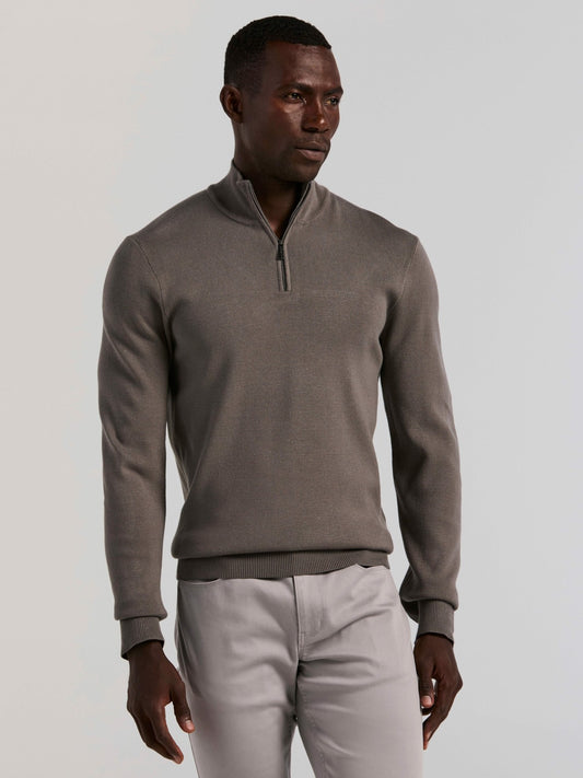 Perry Ellis Tech Knit Quarter Zip Sweater