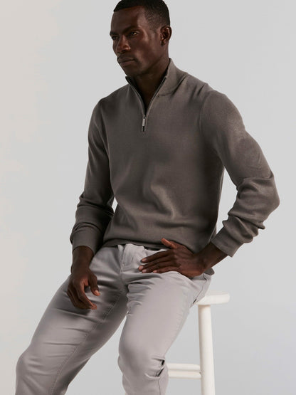 Perry Ellis Tech Knit Quarter Zip Sweater