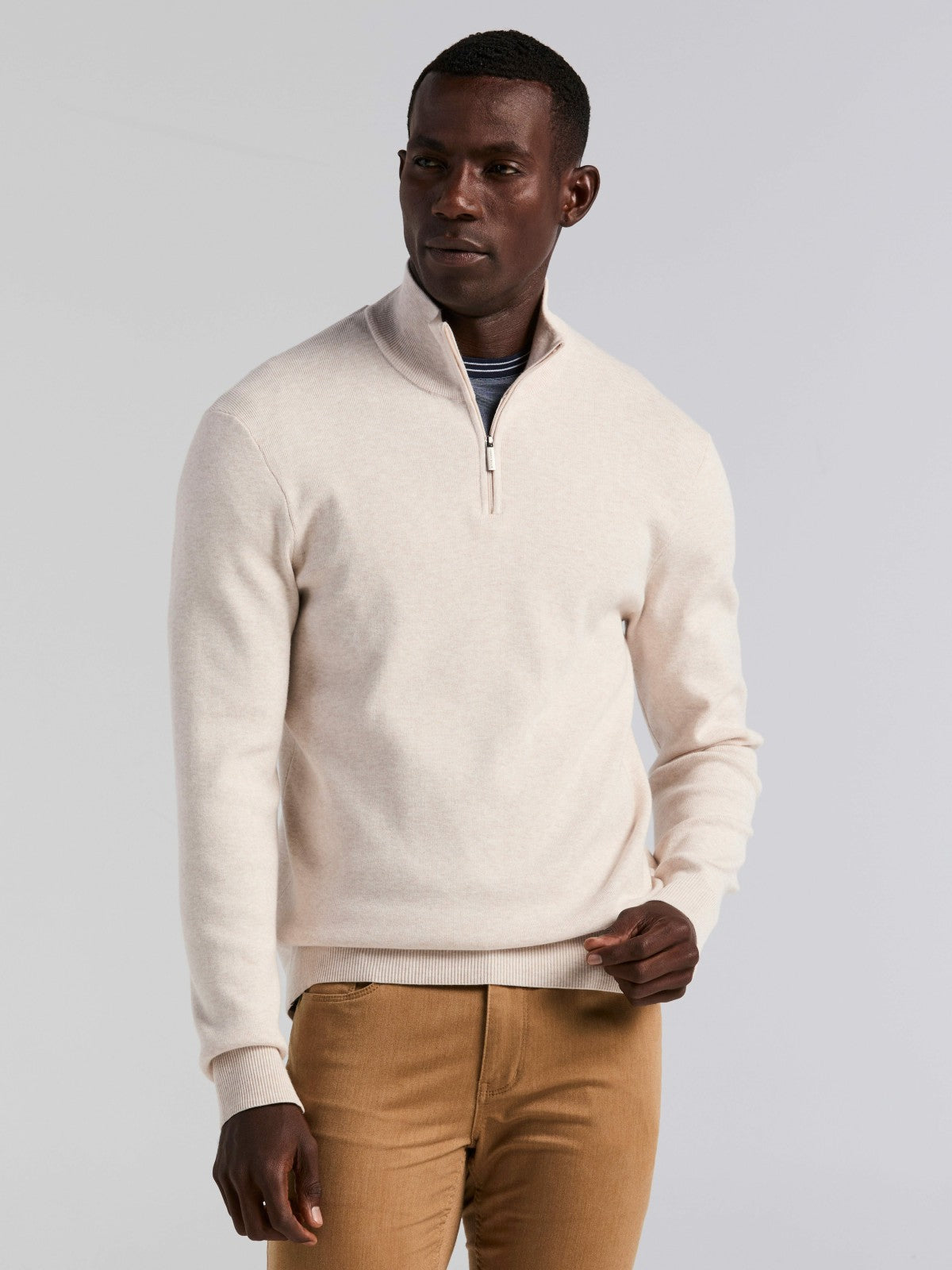 Perry Ellis Tech Knit Quarter Zip Sweater