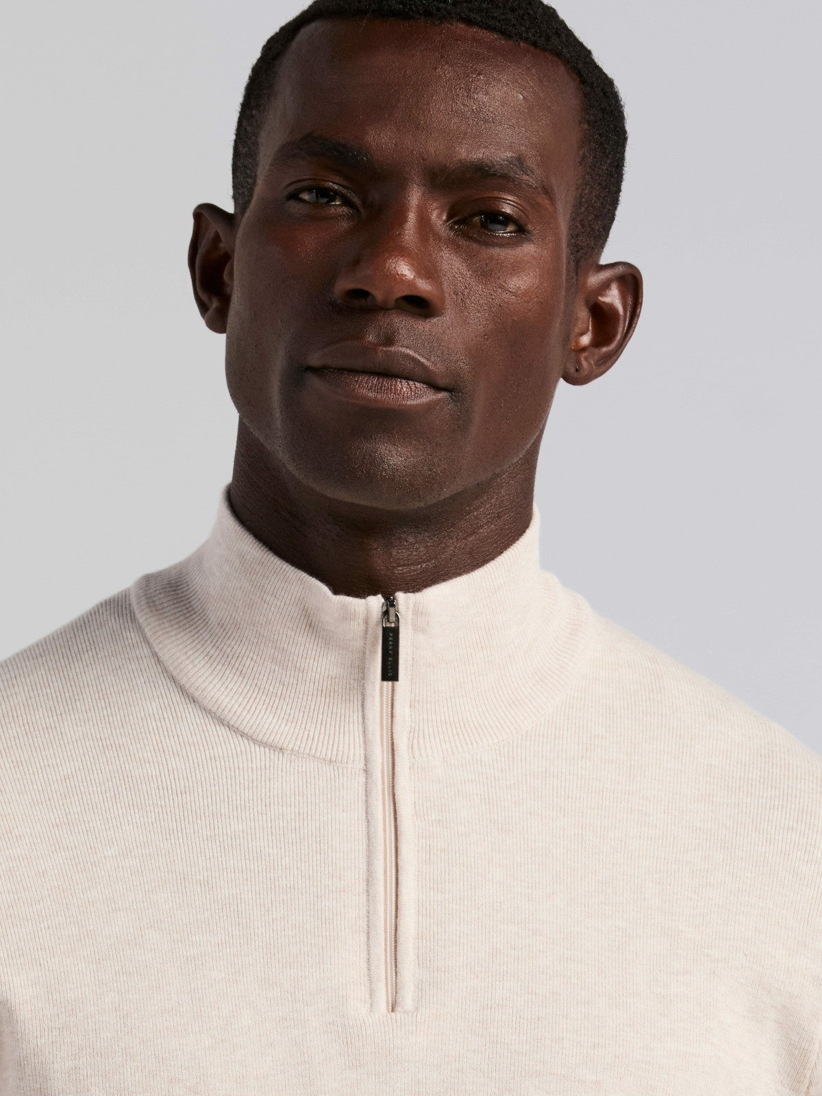Perry Ellis Tech Knit Quarter Zip Sweater