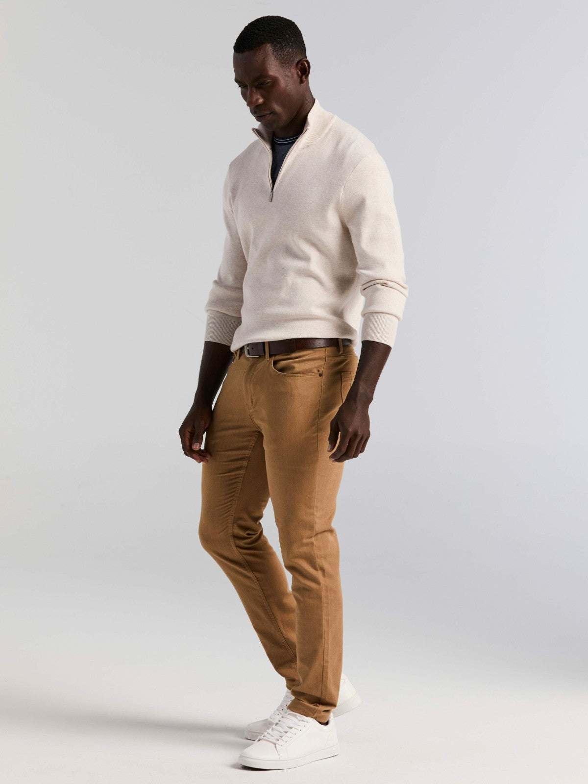 Perry Ellis Tech Knit Quarter Zip Sweater