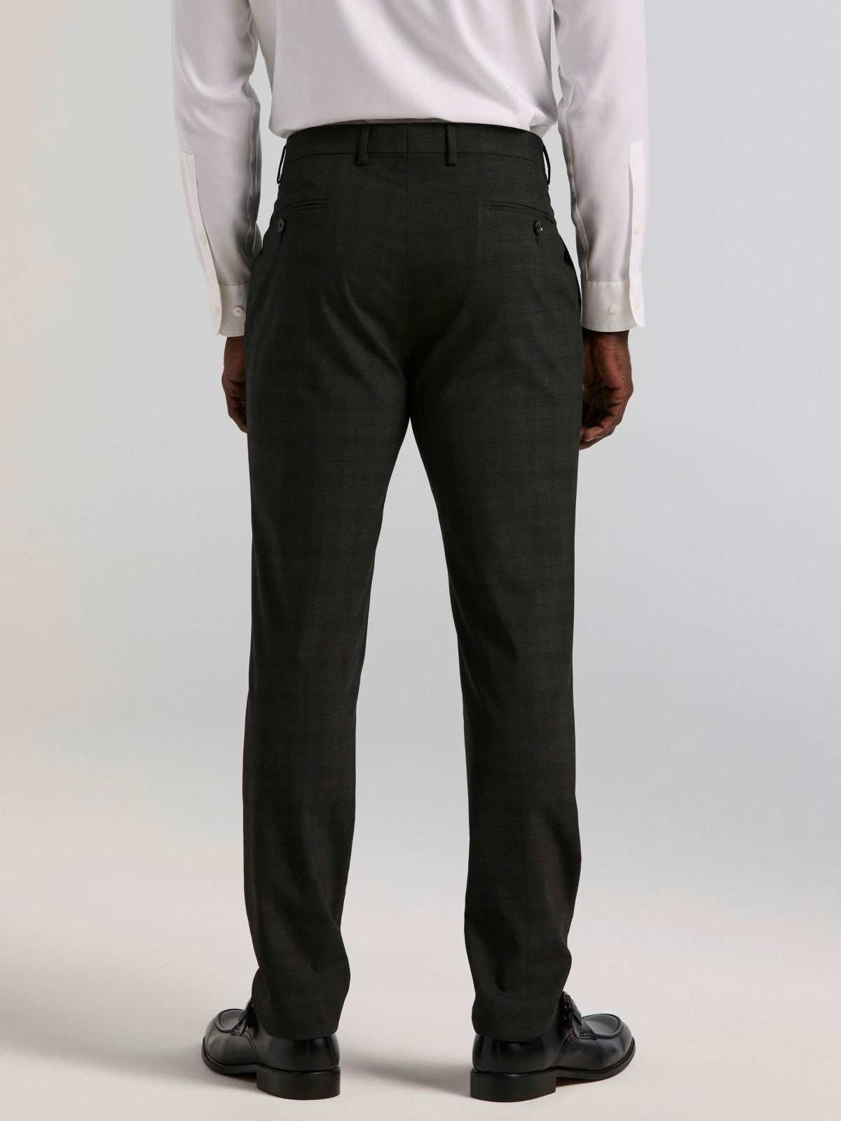 Perry Ellis Skinny Fit Charcoal Plaid Suit Pant