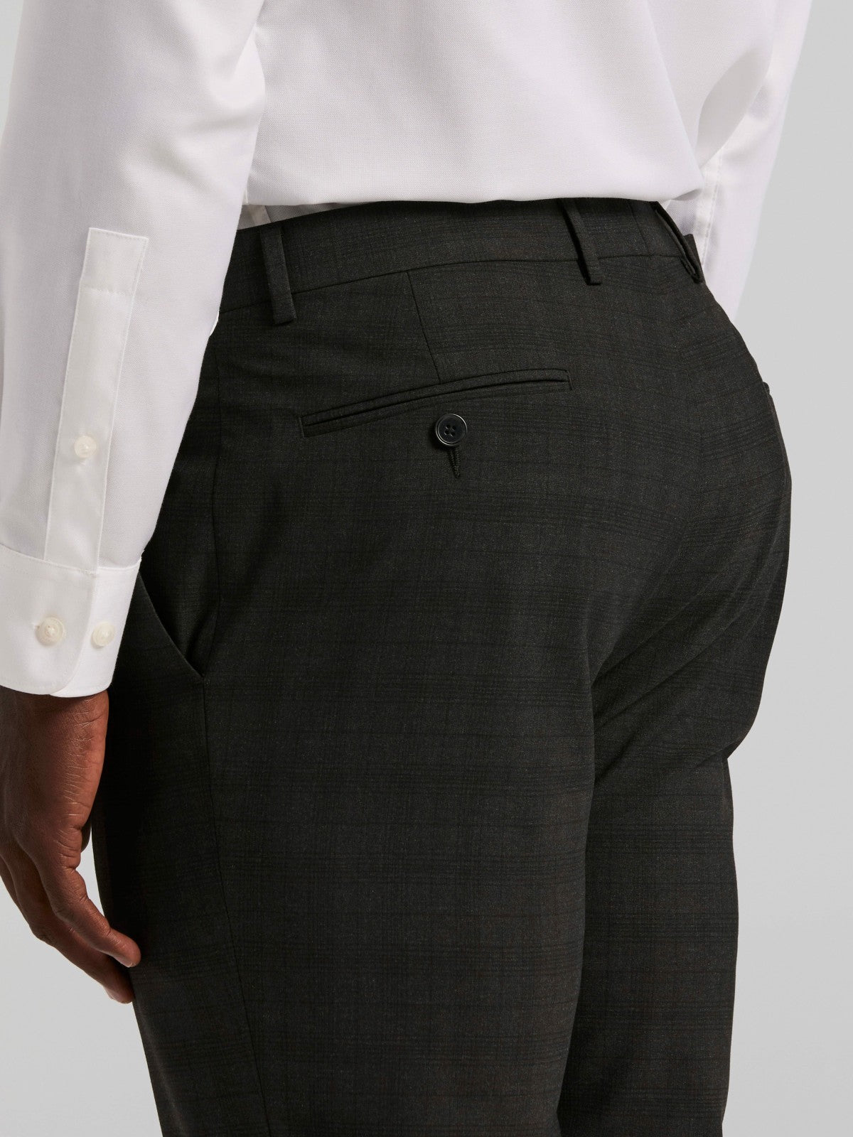 Perry Ellis Skinny Fit Charcoal Plaid Suit Pant