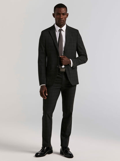 Perry Ellis Skinny Fit Charcoal Plaid Suit Pant