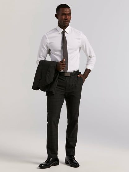 Perry Ellis Skinny Fit Charcoal Plaid Suit Jacket
