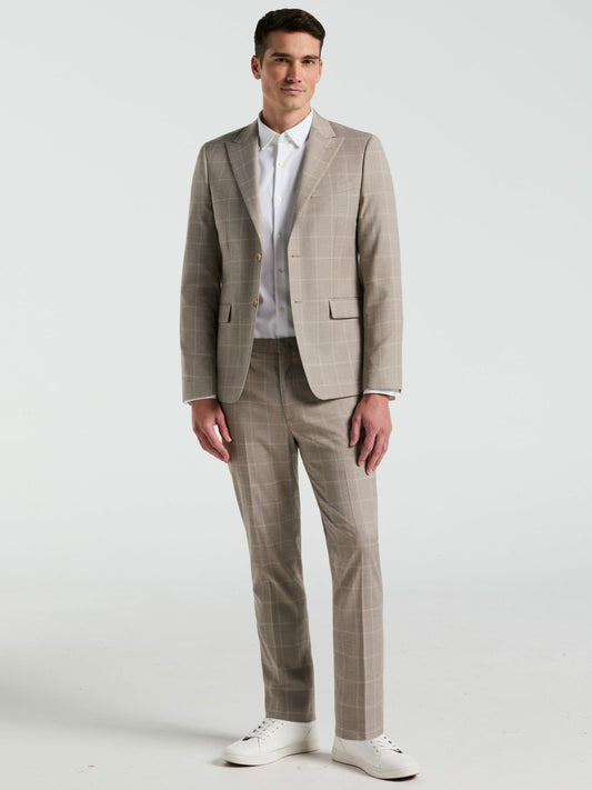 Perry Ellis Skinny Fit Windowpane Pattern Suit Pant