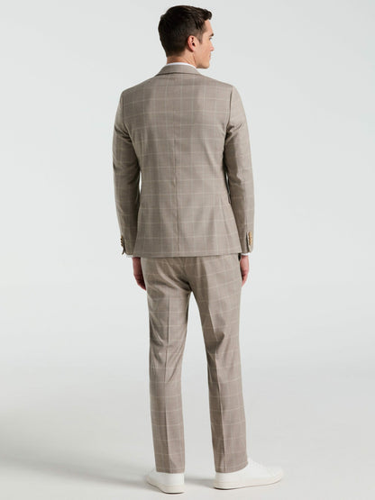 Perry Ellis Skinny Fit Windowpane Pattern Suit Pant