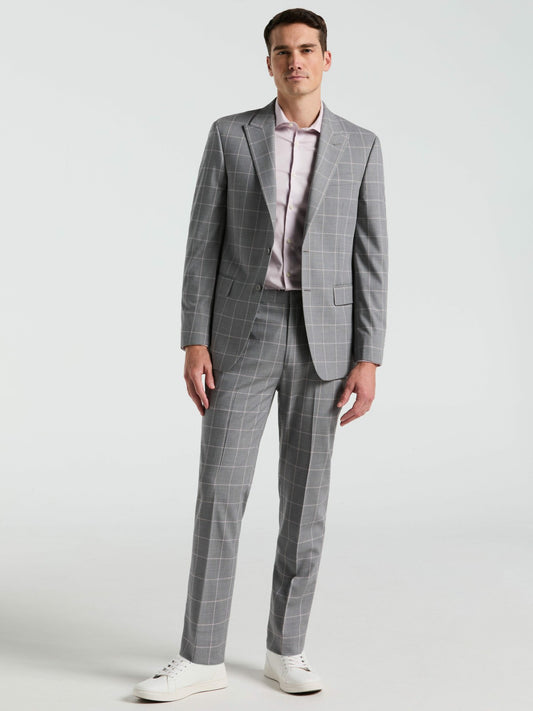 Perry Ellis Slim Fit Windowpane Pattern Suit Pant