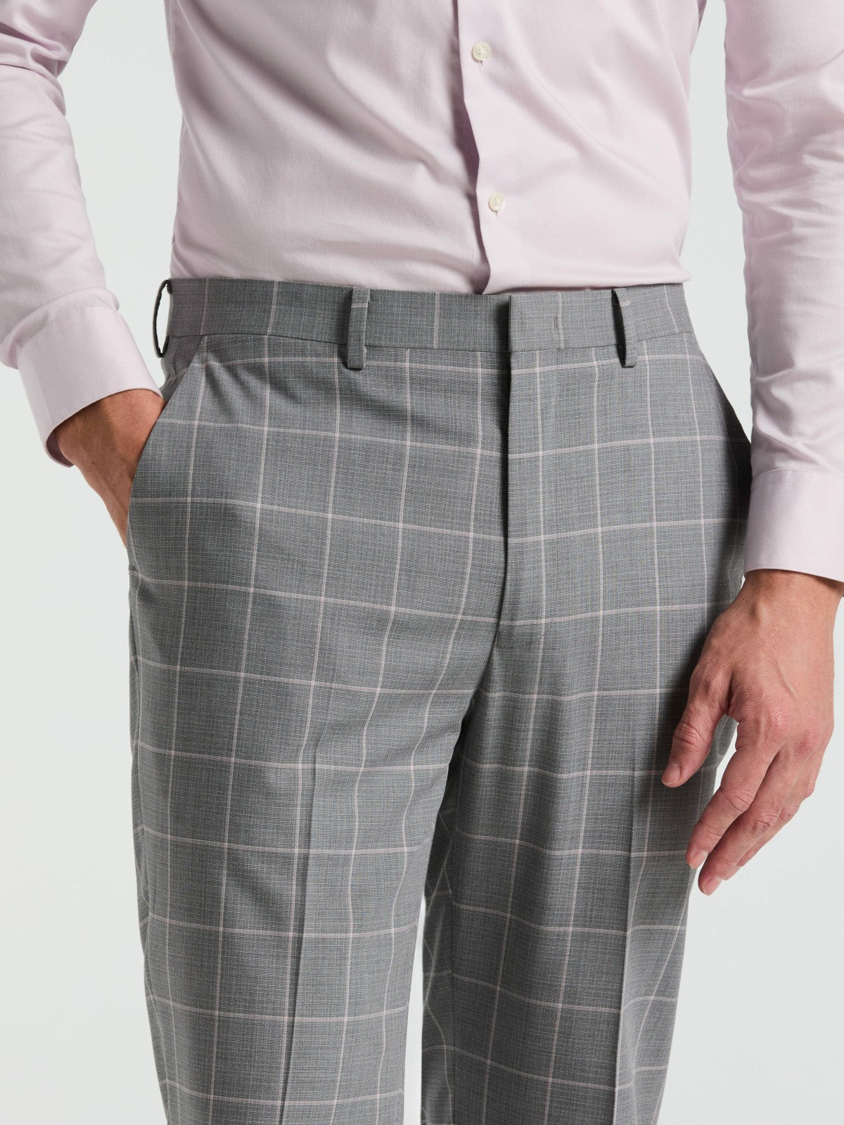 Perry Ellis Slim Fit Windowpane Pattern Suit Pant