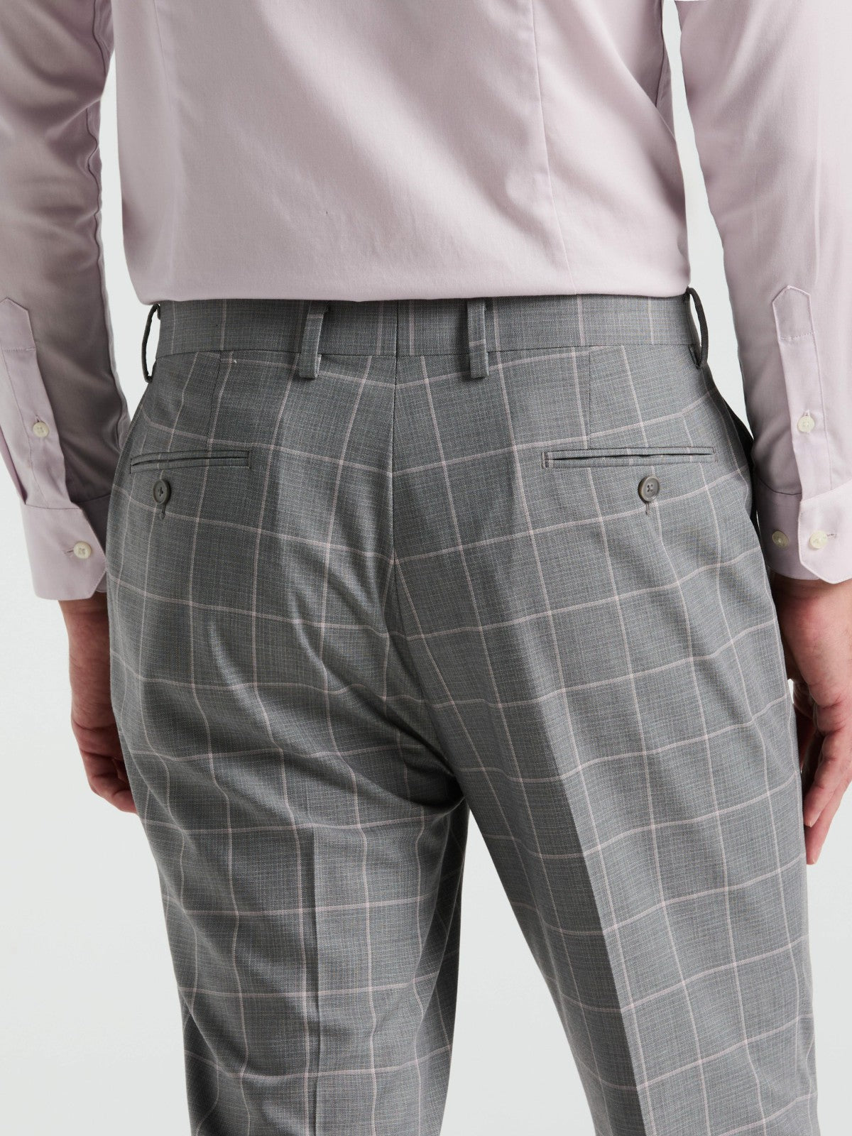 Perry Ellis Slim Fit Windowpane Pattern Suit Pant