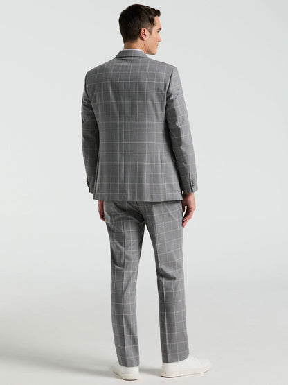 Perry Ellis Slim Fit Windowpane Pattern Suit Pant