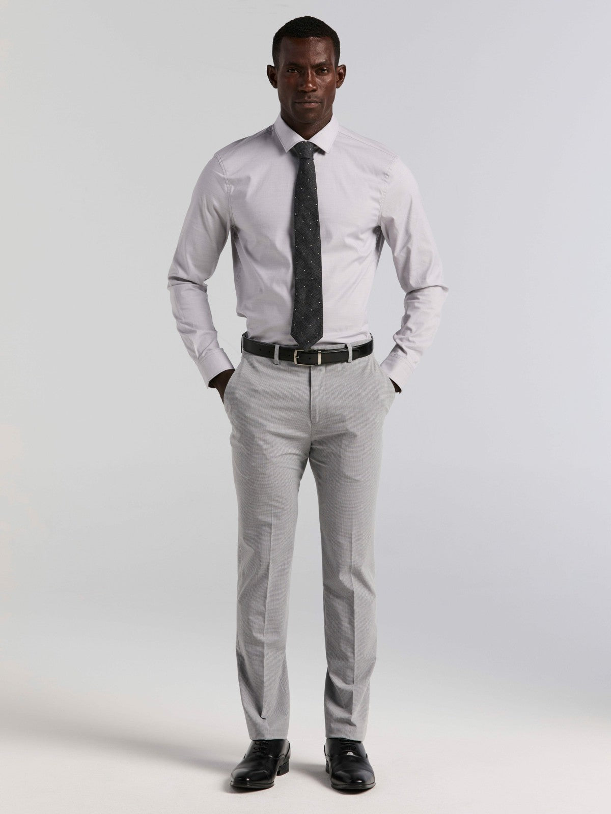 Perry Ellis Slim Fit Mini Grid Pattern Suit Pant