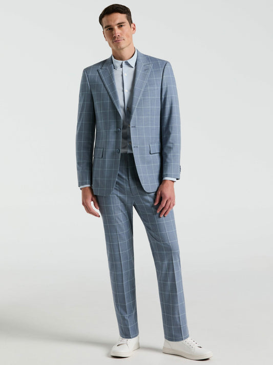 Perry Ellis Slim Fit Windowpane Pattern Suit Pant