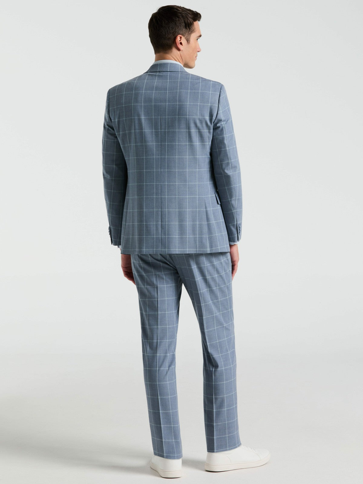 Perry Ellis Slim Fit Windowpane Pattern Suit Pant