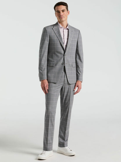 Perry Ellis Slim Fit Windowpane Pattern Suit Jacket