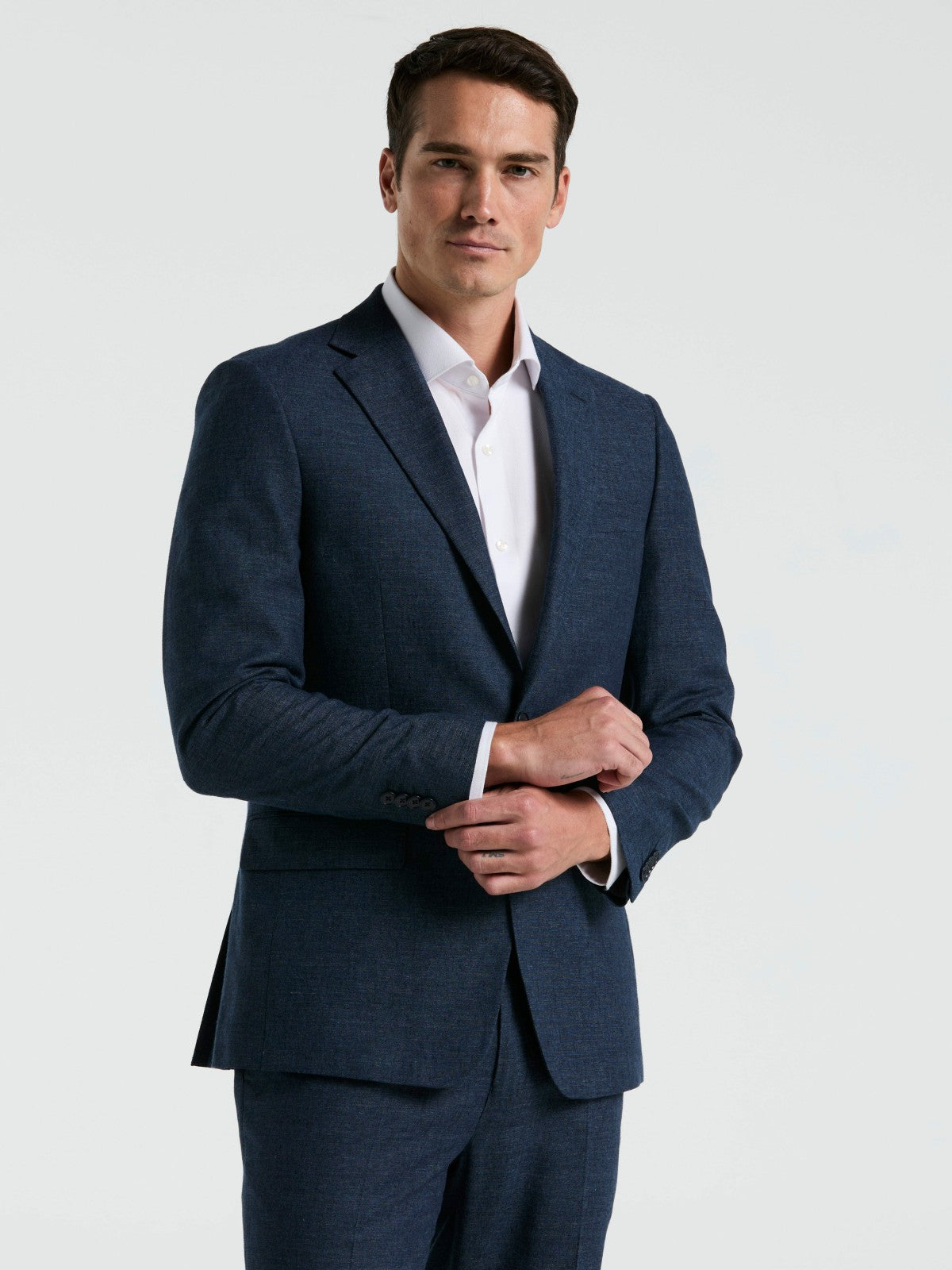 Perry Ellis Slim Fit Solid Linen Blend Suit Jacket