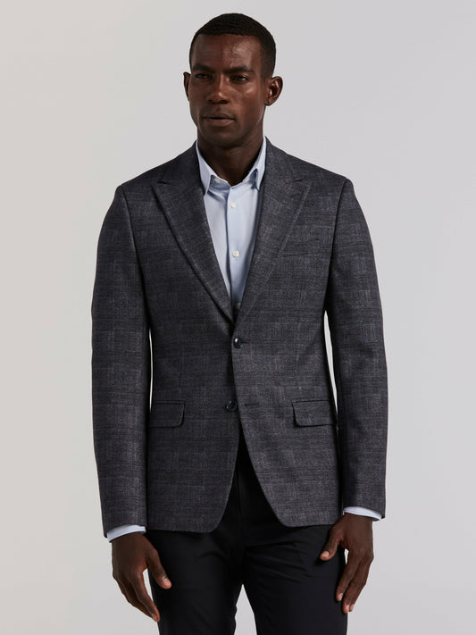 Perry Ellis Plaid Knit Skinny Fit Sport Coat