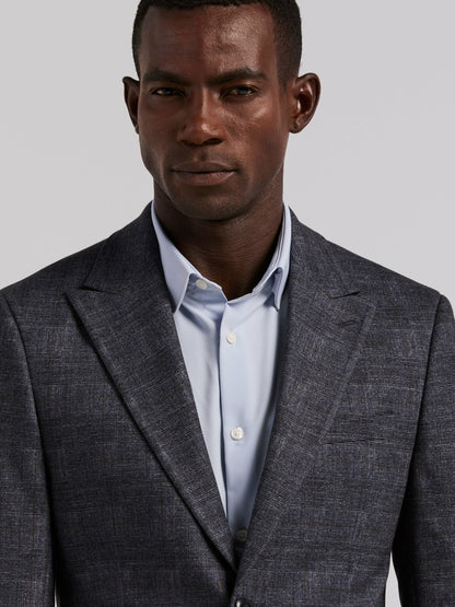 Perry Ellis Plaid Knit Skinny Fit Sport Coat