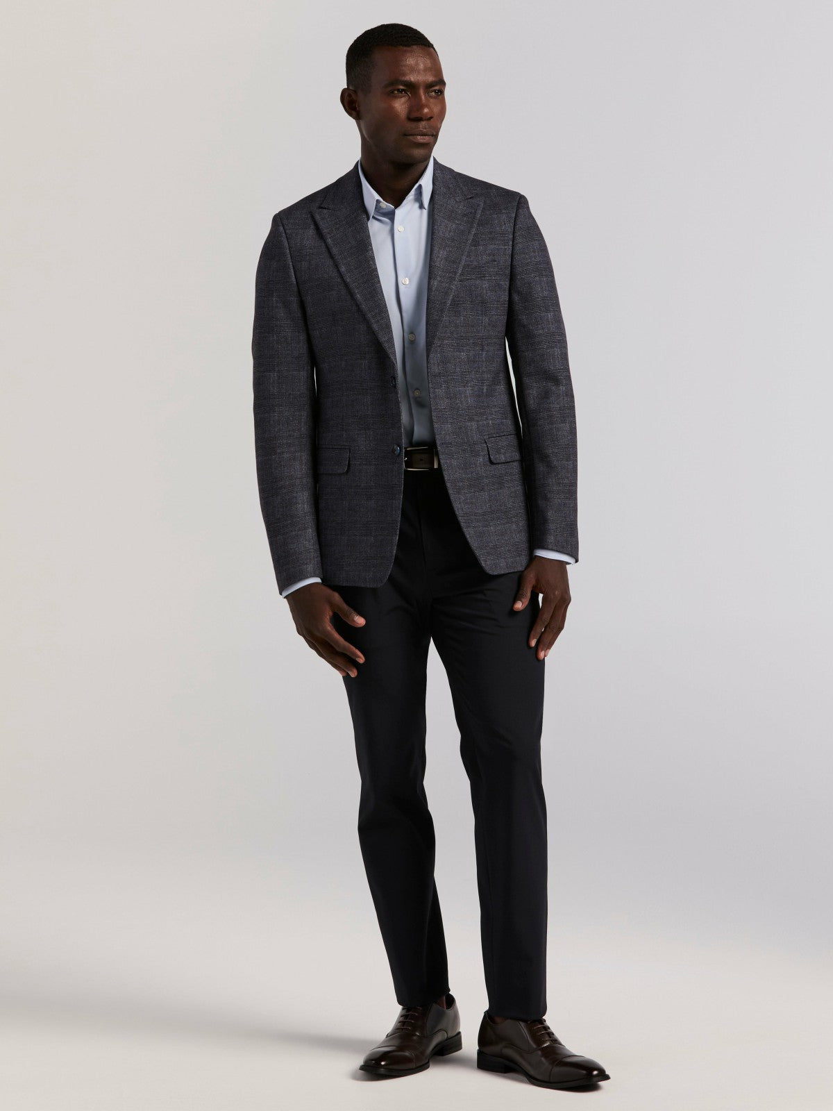 Perry Ellis Plaid Knit Skinny Fit Sport Coat