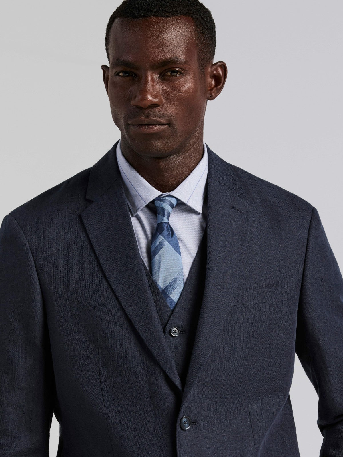 Perry Ellis Linen Blend Herringbone Suit Jacket
