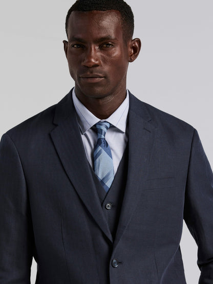 Perry Ellis Linen Blend Herringbone Suit Jacket