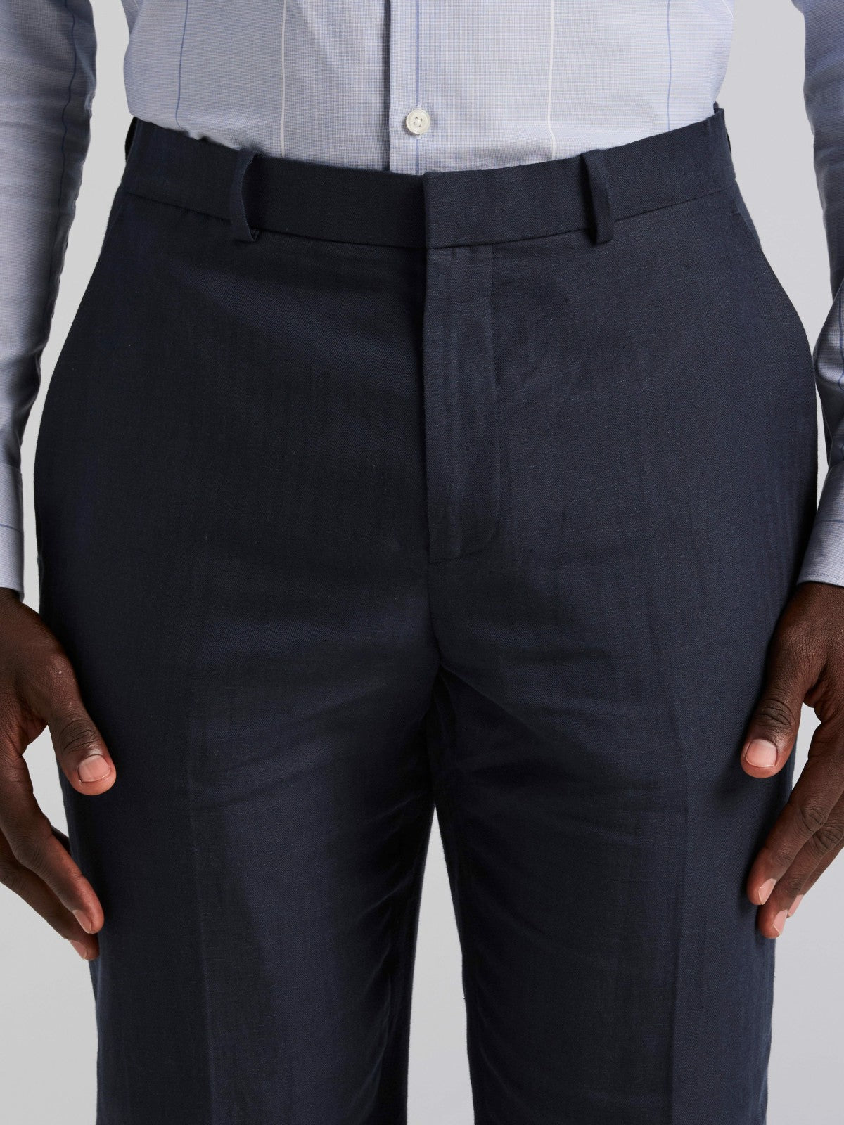 Perry Ellis Linen Blend Herringbone Suit Pant