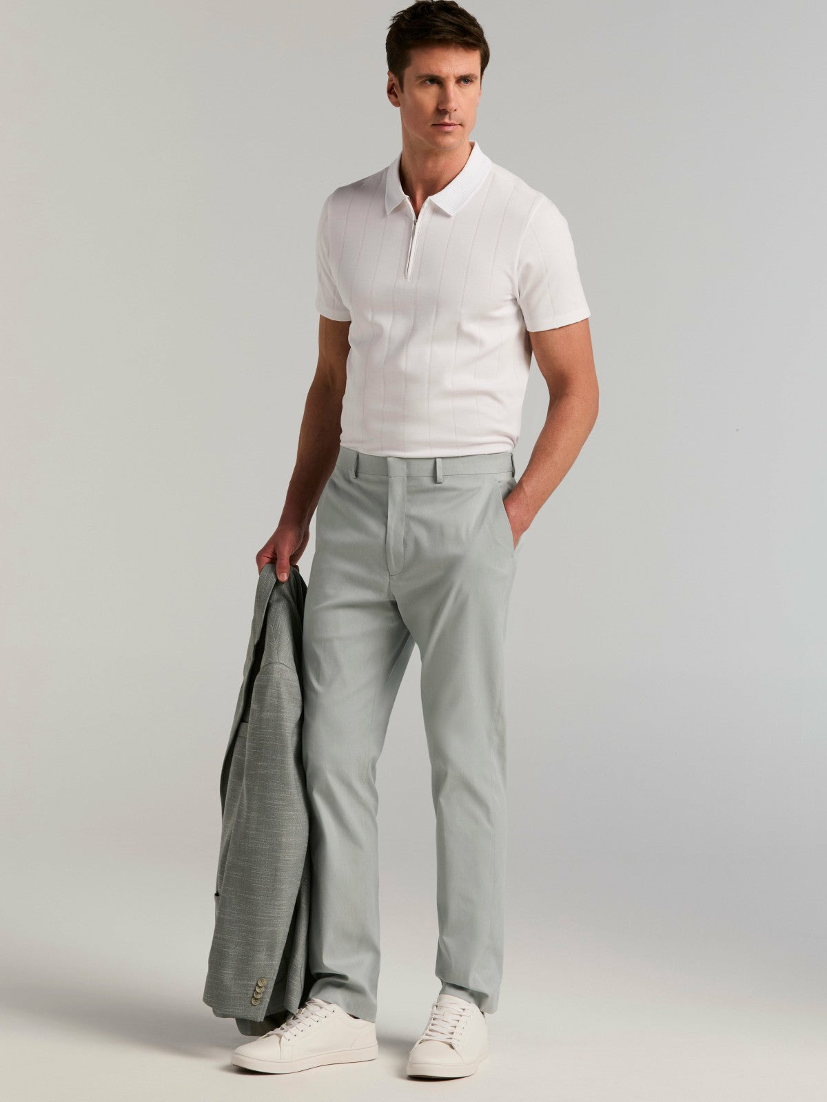 Perry Ellis Slim Fit Stretch Flat Front Dress Pant