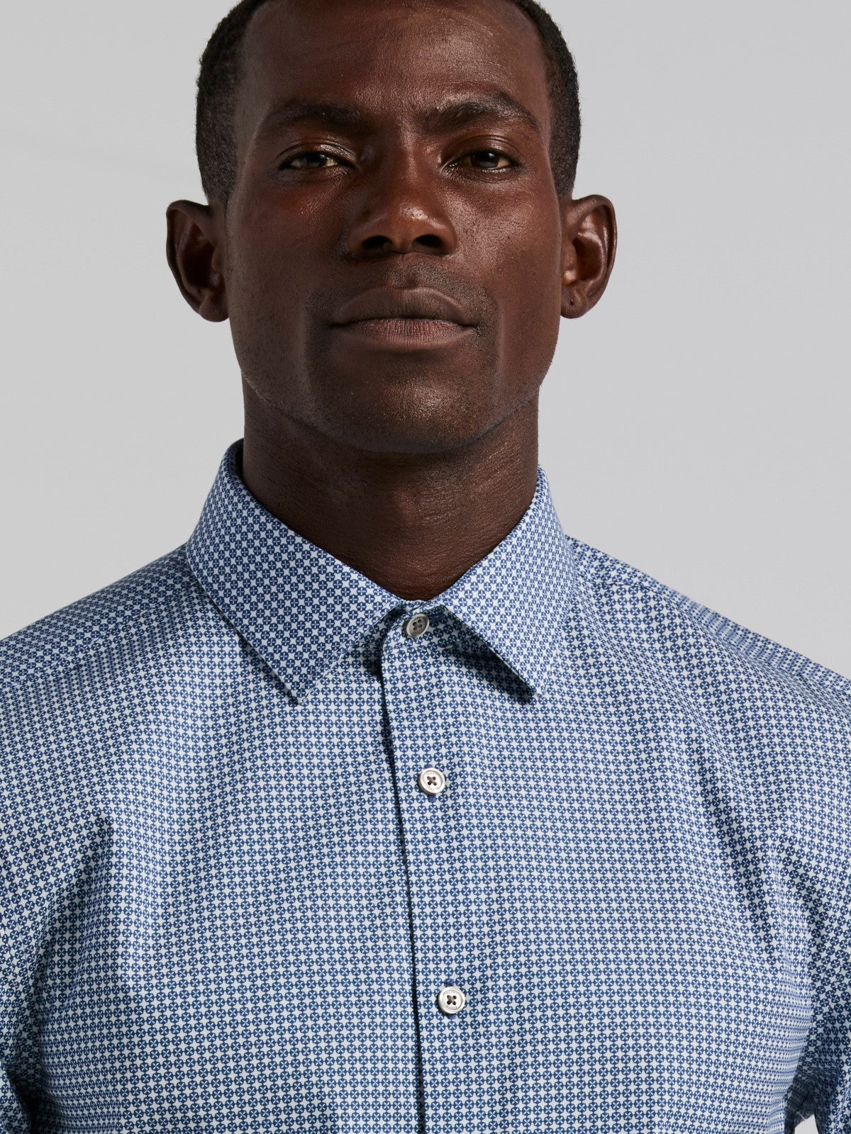 Perry Ellis Tile Geo Print Cotton Shirt