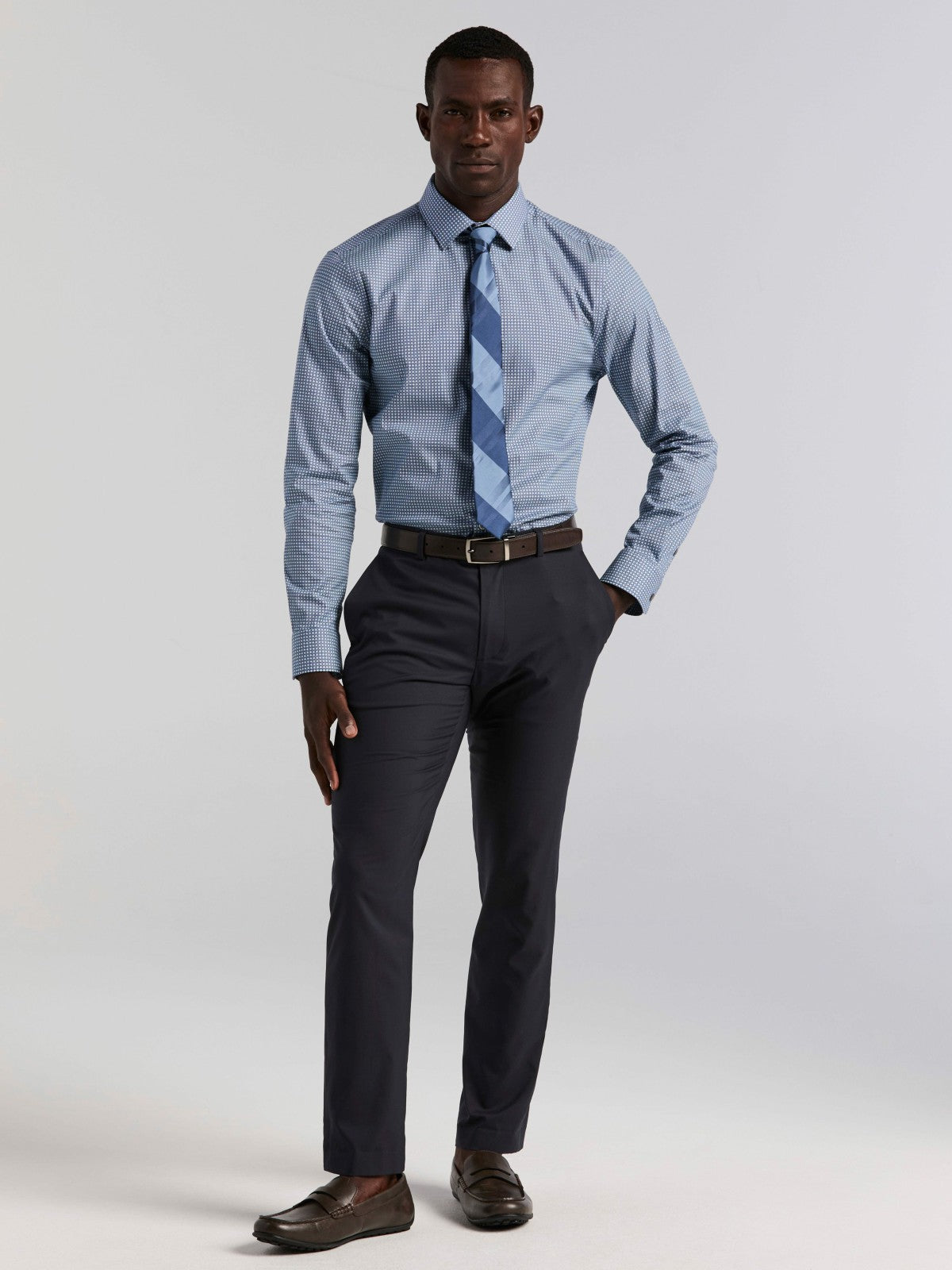 Perry Ellis Tile Geo Print Cotton Shirt