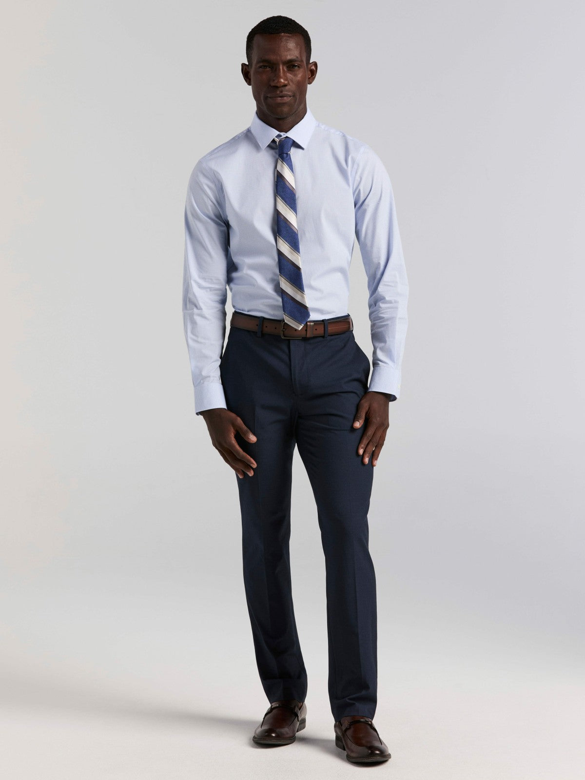 Perry Ellis Mini Check Slim Fit Cotton Shirt