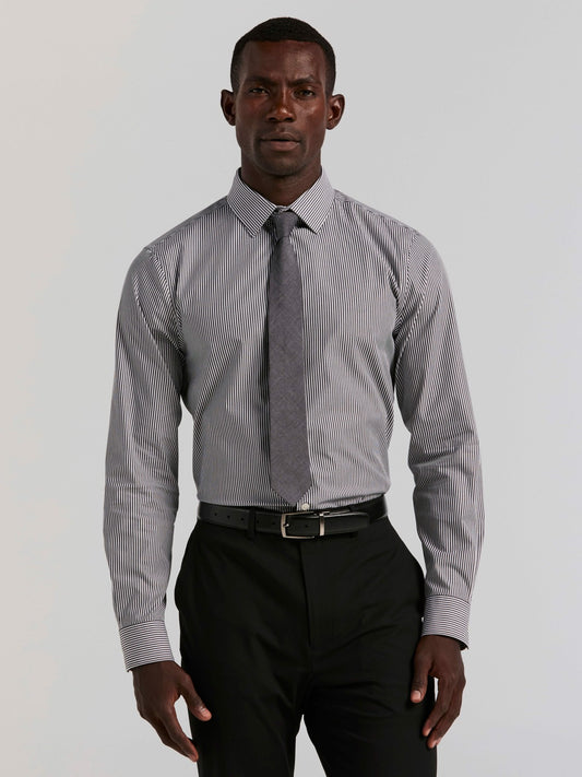 Perry Ellis Slim Fit Bengal Stripe Cotton Dress Shirt