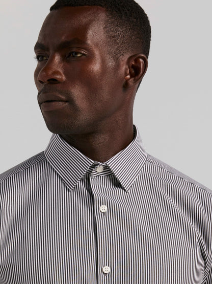Perry Ellis Slim Fit Bengal Stripe Cotton Dress Shirt