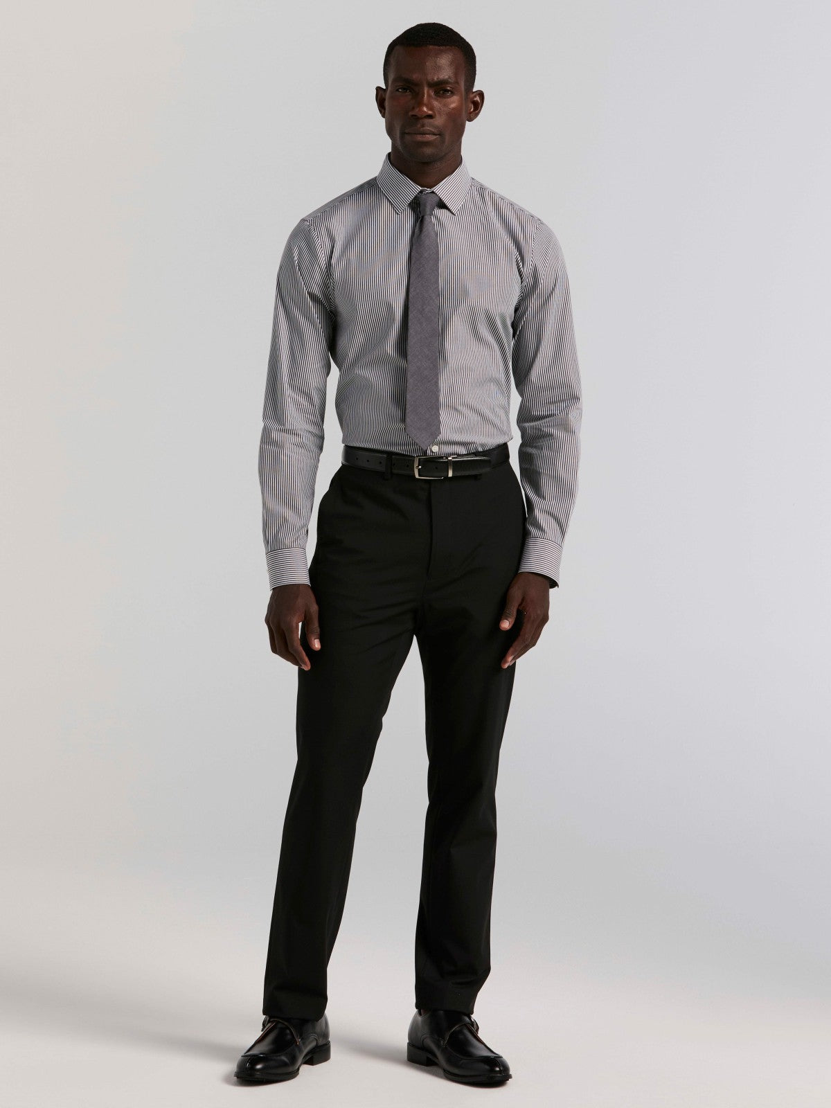 Perry Ellis Slim Fit Bengal Stripe Cotton Dress Shirt