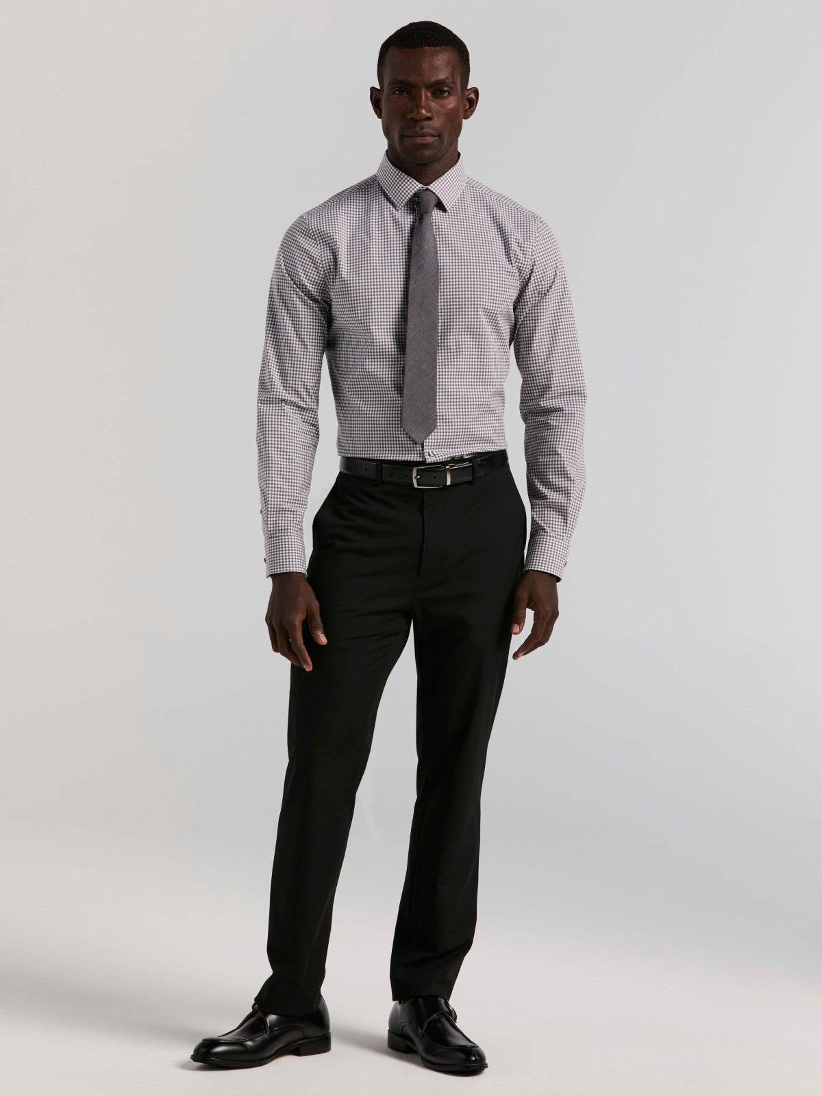Perry Ellis Slim Fit Gingham Cotton Dress Shirt