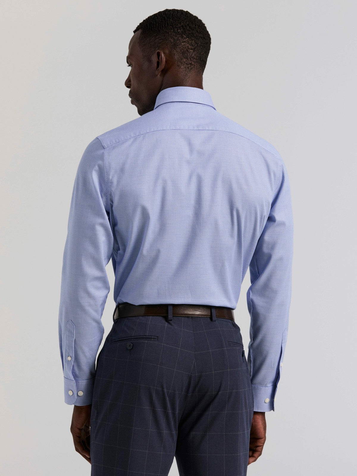 Perry Ellis Houndstooth Dobby Cotton Stretch Dress Shirt