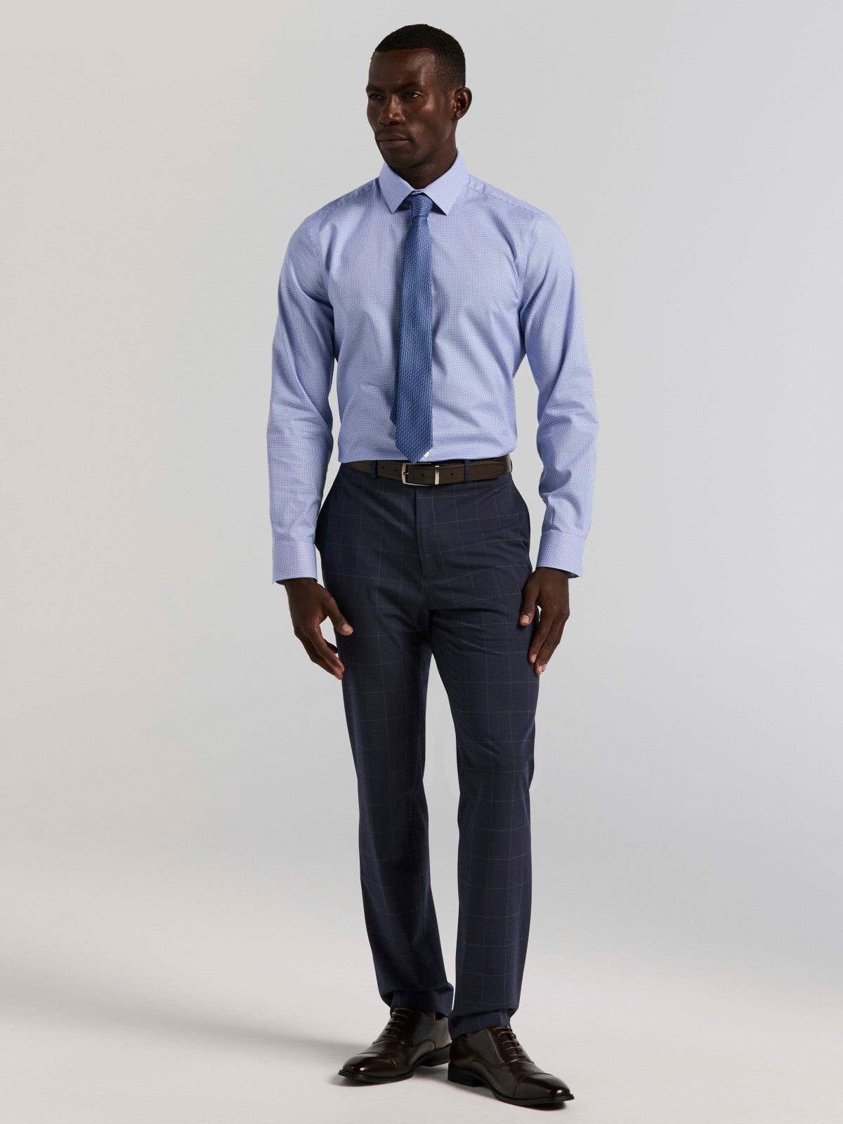 Perry Ellis Houndstooth Dobby Cotton Stretch Dress Shirt