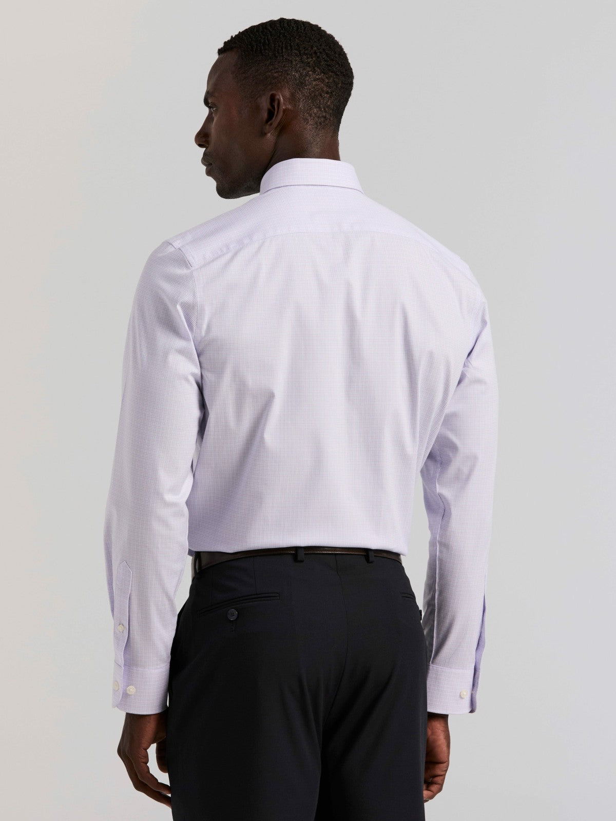 Perry Ellis Cotton Mini Plaid Slim Fit Dress Shirt