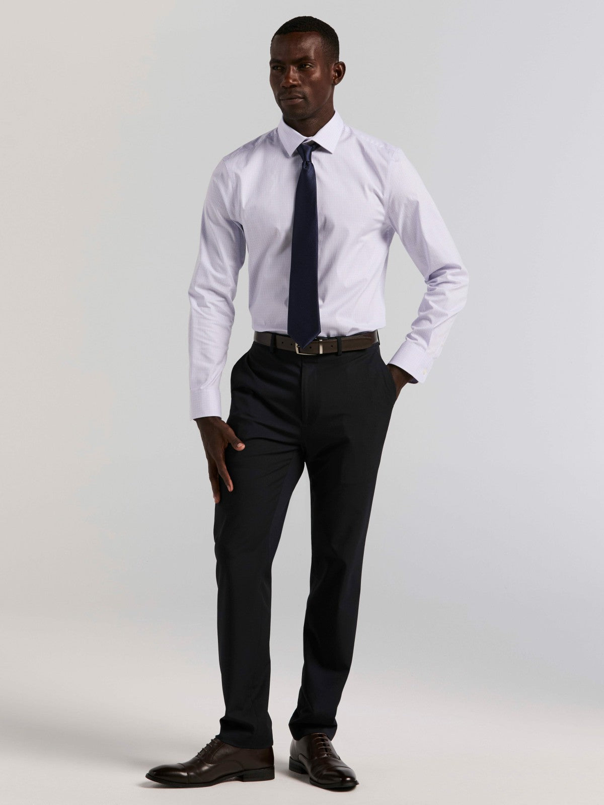 Perry Ellis Cotton Mini Plaid Slim Fit Dress Shirt